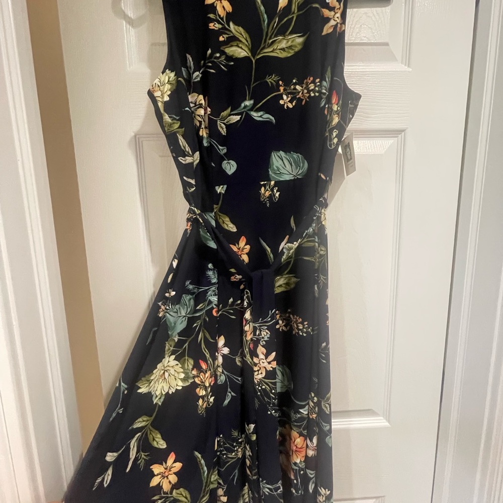Anne Klein Floral Maxi Dress - Navy and multi colored floral